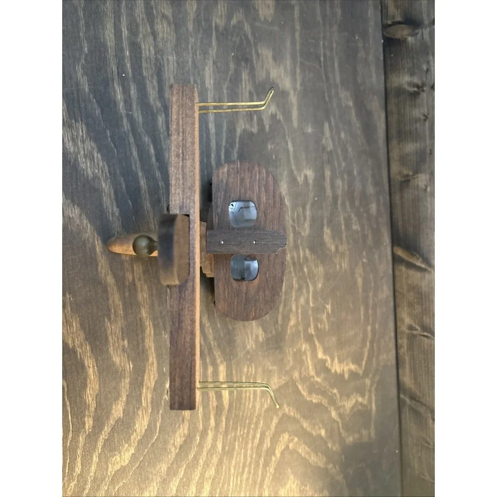 Antique Victorian Wooden Stereoscope Viewer Etched Brass Hood Cherub Motif